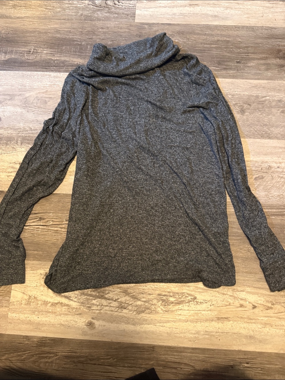 Express Charcoal Gray Cowl Neck Long Sleeve Top
